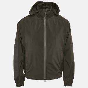 Loro Piana Grey Nylon Zip-Up Bomber Jacket L