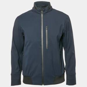 Loro Piana Navy Blue Wool Blend Zip-Up Hooded Sailing Jacket S