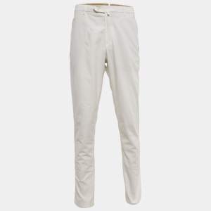 Pre Owned Loro Piana White Cotton Chino Trousers XL