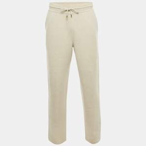 Loro Piana Grey Hemp Rib Knit Sweatpants L