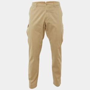 Loro Piana Beige Cotton Gabardine Trousers XXXL