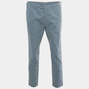 Pre Owned Loro Piana Grey Cotton Formal Trousers XL