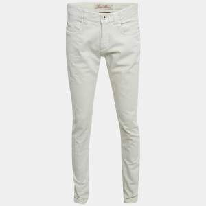 Pre Owned Loro Piana White Denim Regular Fit Jeans M/Waist 35"