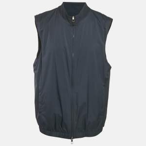 مملوكة مسبقًا Loro Piana Blue Nylon Reversible Vest 4XL