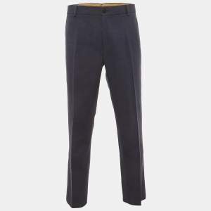 مملوكة مسبقًا Loro Piana Linen Flower Blue Linen Blend Regular Fit Pants L