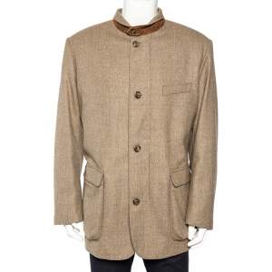 Pre Owned Loro Piana Storm System Beige Wool & Cashmere Jacket XXL 