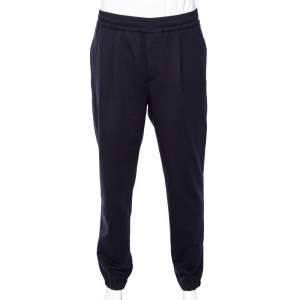 Pre Owned Loro Piana Navy Blue Wool Coulisse Joggers XXL 