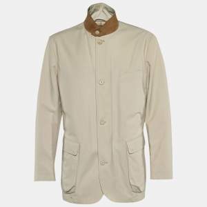 Pre Owned Loro Piana Beige Cotton Roadster Villa D'este Jacket XL