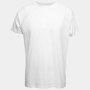 Pre Owned Loro Piana White Cotton Short Sleeve Crewneck T-Shirt L
