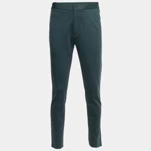Pre Owned Loro Piana Green Cotton Knit Trousers L