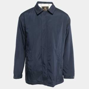 Loro Piana Navy Blue Nylon Zip Front Jacket M