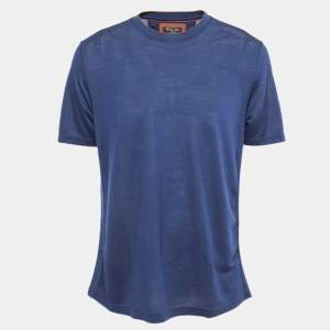 Loro Piana Navy Blue Wool Knit T-Shirt 3XL