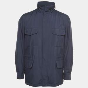 Pre Owned Loro Piana Navy Blue Windmate Traveller Bomber Jacket S