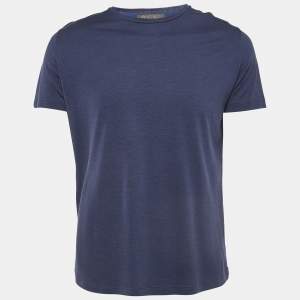 Loro Piana Blue Cotton Blend Crew Neck T-Shirt M