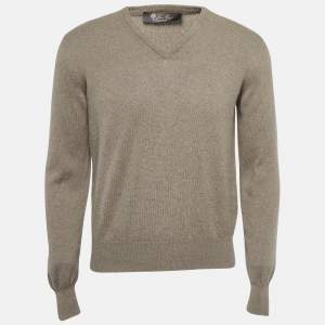 Pre Owned Loro Piana Brown Baby Cashmere V-Neck Sweater M