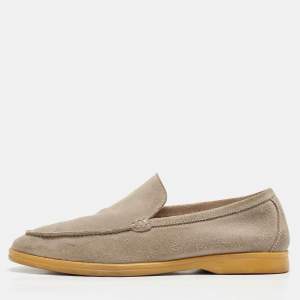 Loro Piana Grey Suede Summer Walk Slip On Loafers Size 42