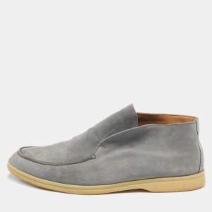 Loro Piana Grey Suede Summer Walk Loafers Size 42.5