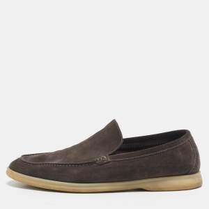 Loro Piana Brown Suede Summer Walk Loafers Size 43