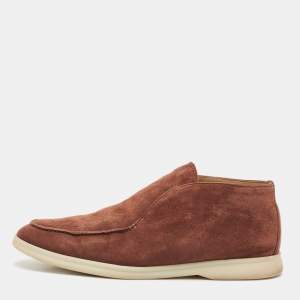 Loro Piana Brown Suede Open Walk Ankle Length Boots Size 39.5