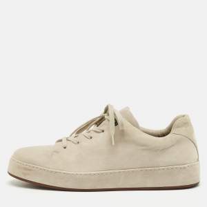 Loro Piana Grey Suede Nuages Lace Up Sneakers Size 42