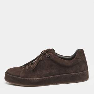 Loro Piana Brown Suede Nuages Sneakers Size 42