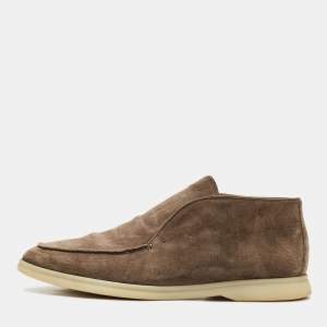 Loro Piana Brown Suede Open Walk Ankle Length Boots Size 40
