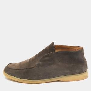 Loro Piana Brown Suede Open Walk Ankle Length Boots Size 42
