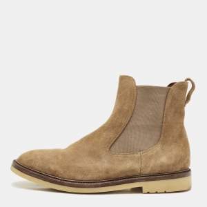 Loro Piana Brown Suede Beatle Walk Chelsea Boots Size 43