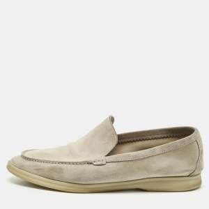 Pre Owned Loro Piana Brown Suede Summer Walk Loafers Size 41.5