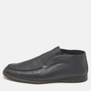 Pre Owned Loro Piana Black Leather Open Walk Ankle Boots Size 42