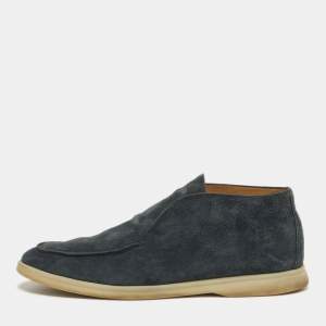 Pre Owned Loro Piana Open Walk Size 43 Navy Blue Suede Boots