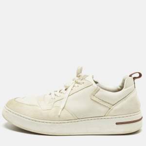 مملوكة مسبقًا Loro Piana Newport Walk Size 42 Two Tone Canvas and Suede Lace Up Sneakers