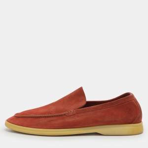 Pre Owned Loro Piana Summer Walk Size 43.5 Red Suede Loafers