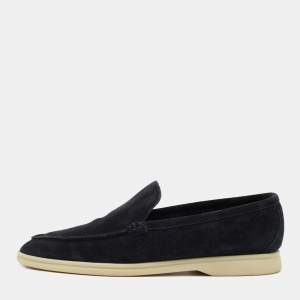 Loro Piana Blue Suede Summer Walk Slip On Loafers Size 42