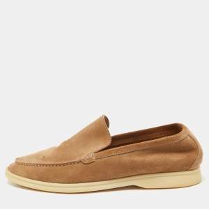 Pre Owned Loro Piana Brown Suede Summer Walk Loafers Size 41