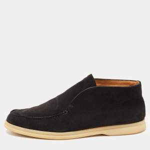 Loro Piana Black Suede Open Walk Boots Size 42