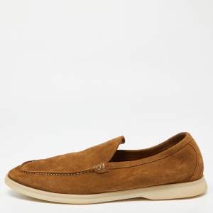 Loro Piana Brown Suede Summer Walk Loafers Size 45