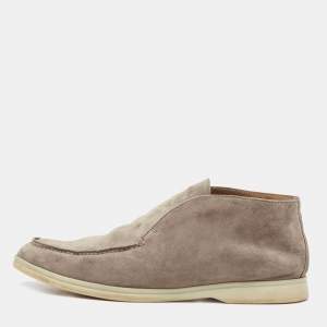Loro Piana Grey Suede Summer Walk Slip On Loafers Size 41.5