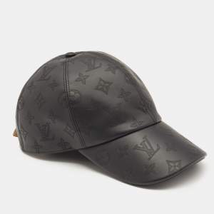Louis Vuitton Black Monogram Shadow Leather Cap 60 cm