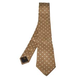 مملوكة مسبقًا Louis Vuitton Light Brown Dotted Silk Tie