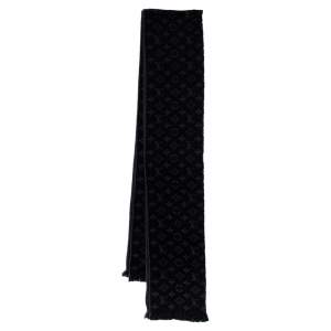 Louis Vuitton Black Monogram Wool Classic Scarf