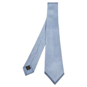مملوكة مسبقًا Louis Vuitton Blue Jacquard Silk Tie