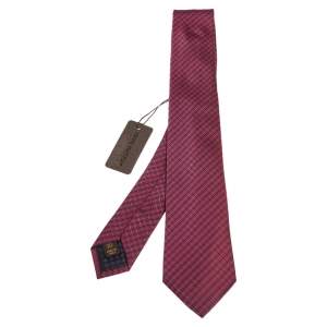 مملوكة مسبقًا Louis Vuitton Berry Pink Mini Stripe Silk Tie