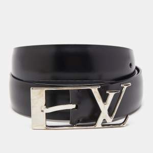 Louis Vuitton Black Leather Neogram Belt 85CM