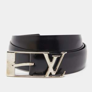 Louis Vuitton Black Leather Neogram Belt 90CM