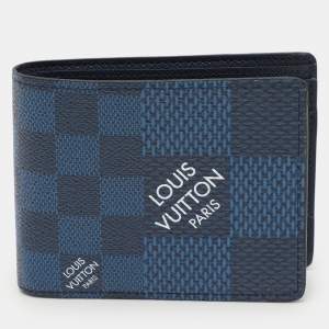 Louis Vuitton Navy Damier Graphite 3D Canvas Multiple Bifold Wallet