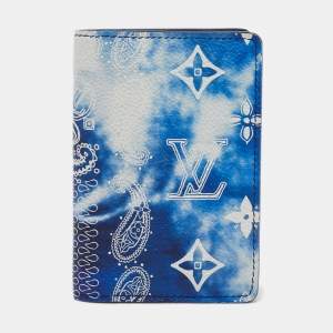 Louis Vuitton Blue Monogram Bandana Leather Pocket Organizer