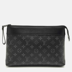 Pre Owned Louis Vuitton Monogram Eclipse Canvas Pochette Voyage Souple