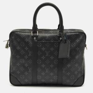 Pre Owned Louis Vuitton Monogram Eclipse Canvas Porte Documents Voyage PM Bag