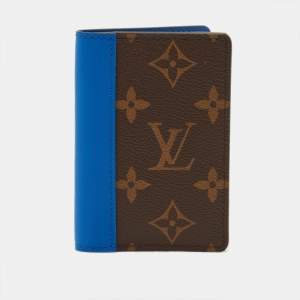 مملوكة مسبقًا Louis Vuitton Blue Leather and Monogram Canvas Pocket Organizer